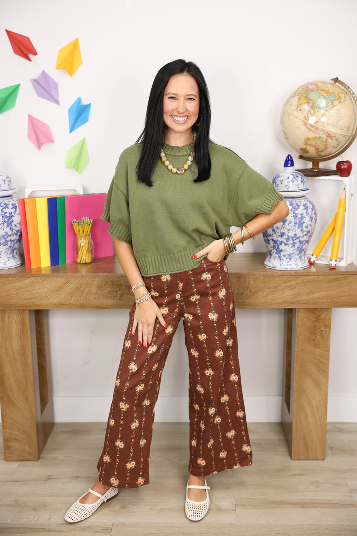 Floral Pants "Brown"