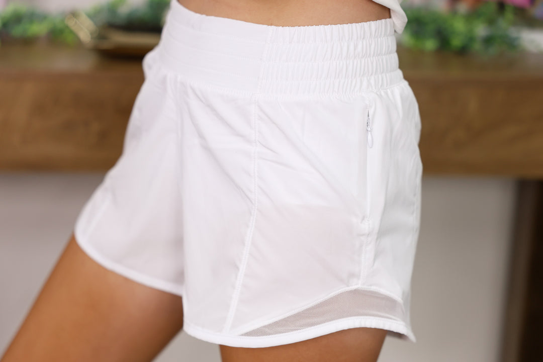 Active Pleat Tennis Shorts "White"
