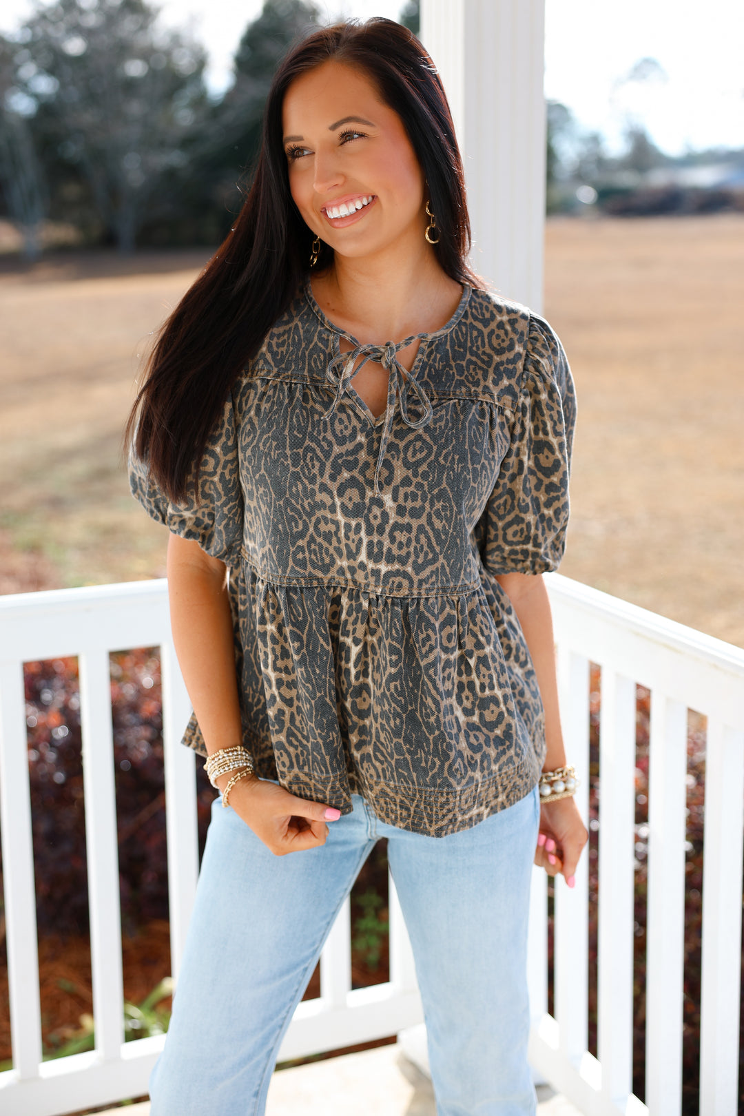 Leopard Babydoll Top