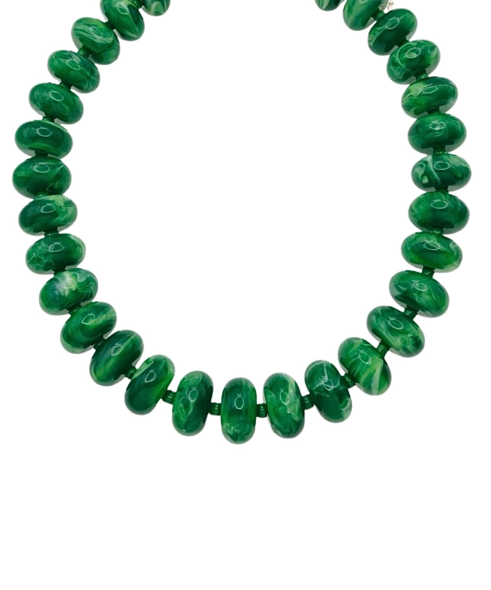 Rondelle Bead Necklace "Green"