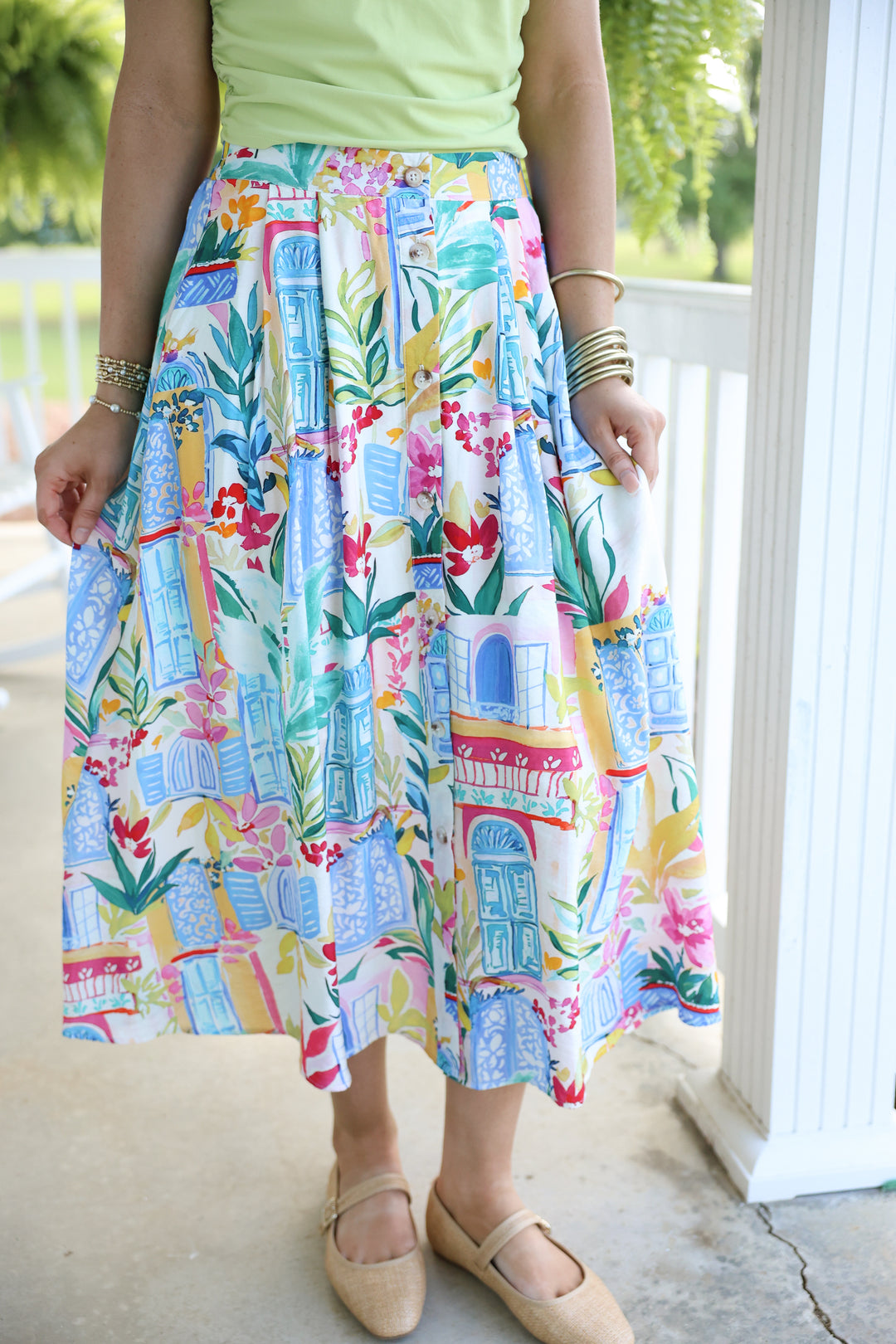 Seaside Villa Midi Skirt