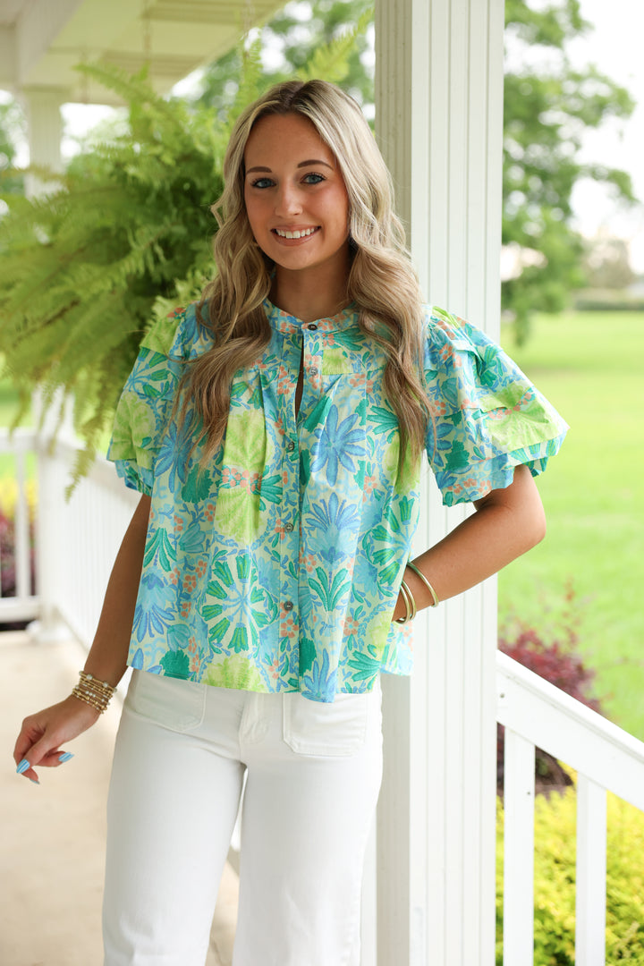 Kaylee Top "Lime Multi"