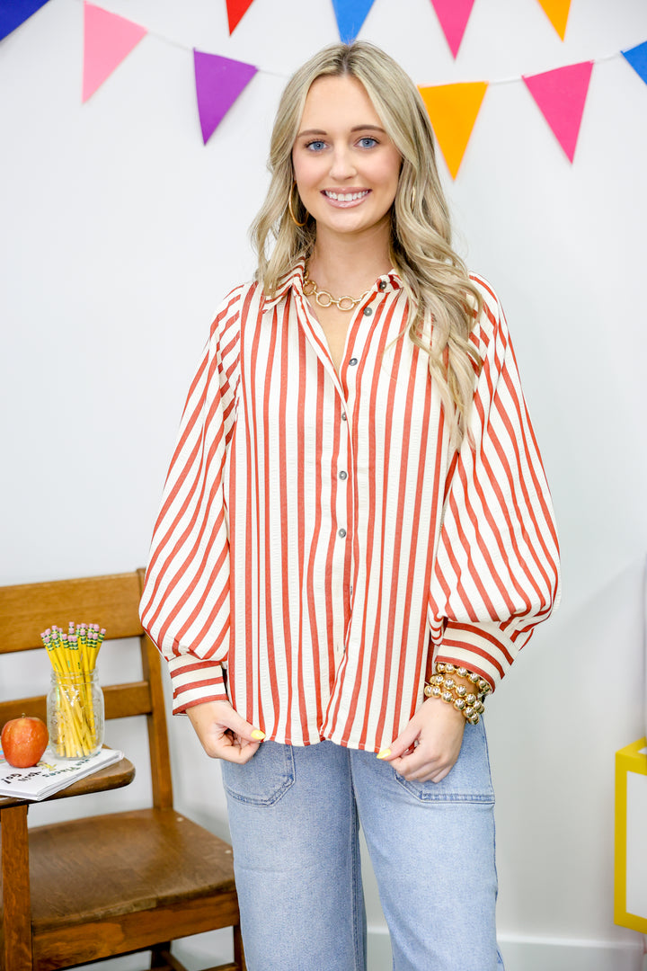 Stripe A Pose Top "Rust"