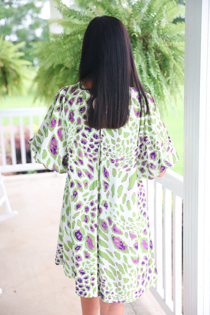 Wild Orchid Dress “Green/Purple"