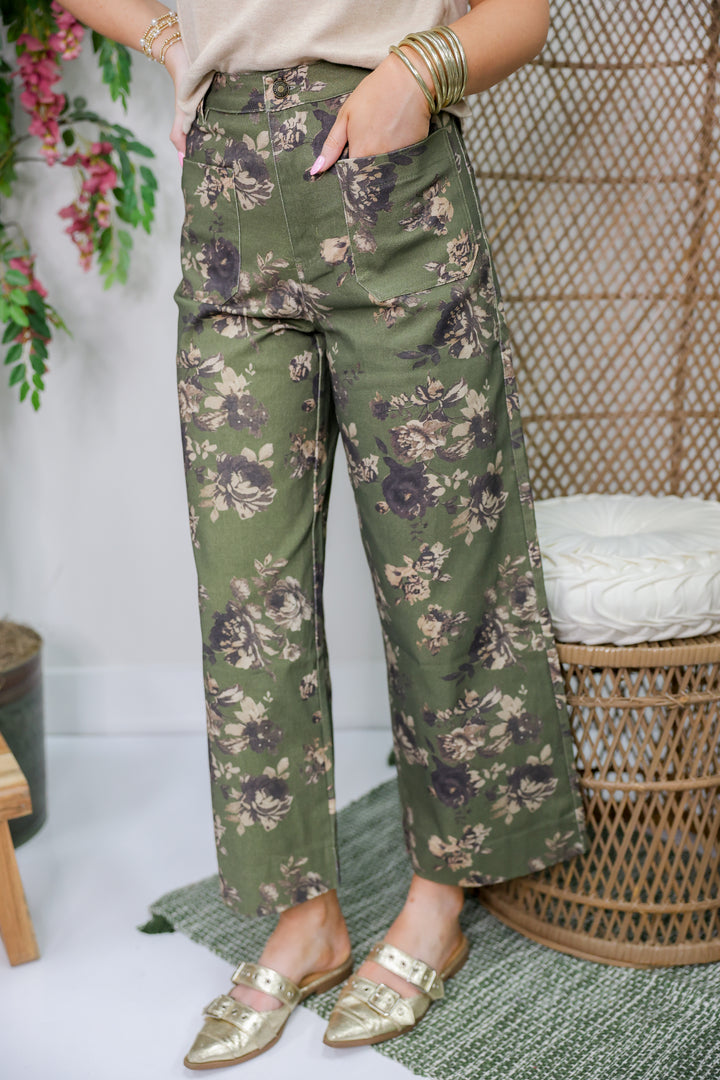 Lynne Pants "Olive Floral"