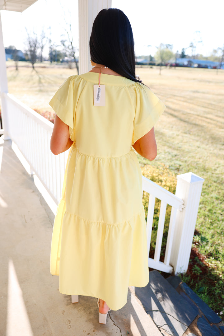 Nelly Button Dress "Yellow"