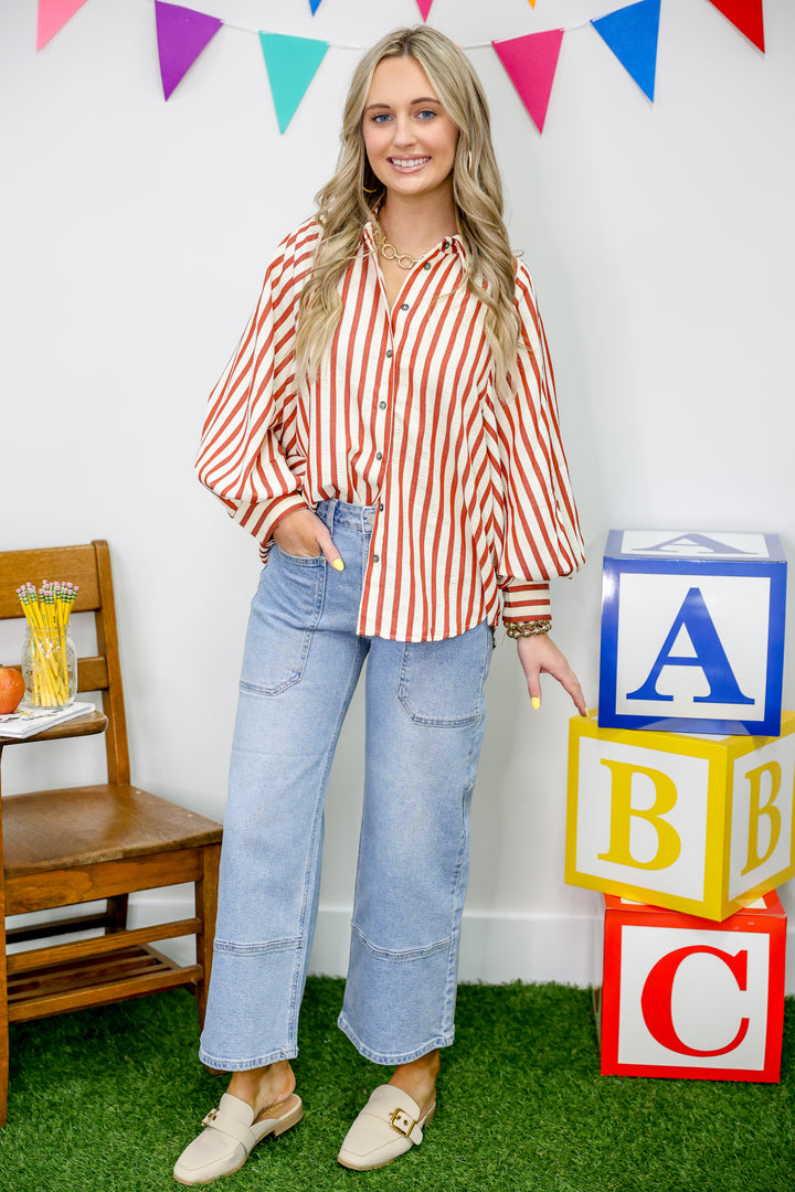 Stripe A Pose Top "Rust"