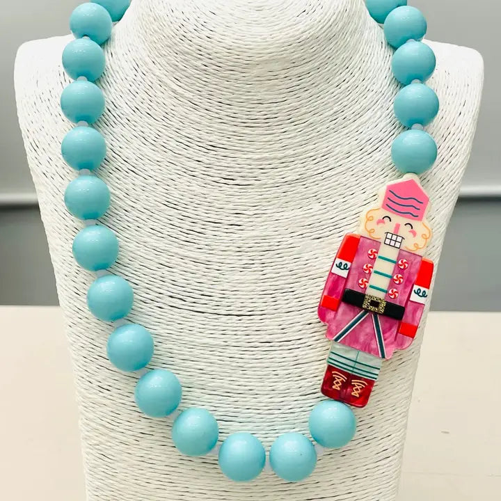 Holiday Beaded Nutcracker Necklace