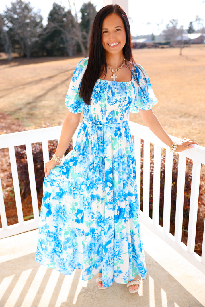 Blue Petal Maxi Dress