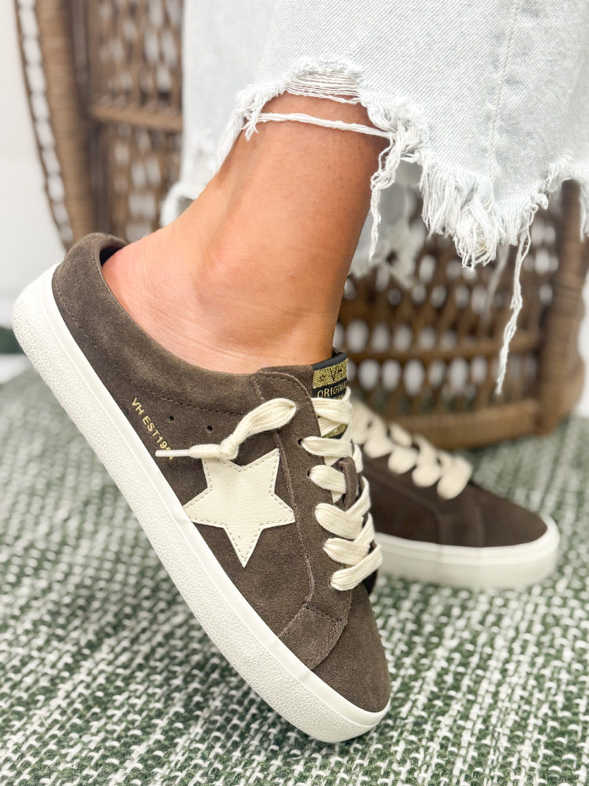 Vintage Havana - Chocolate Brown Slip On Star Low Top Sneakers