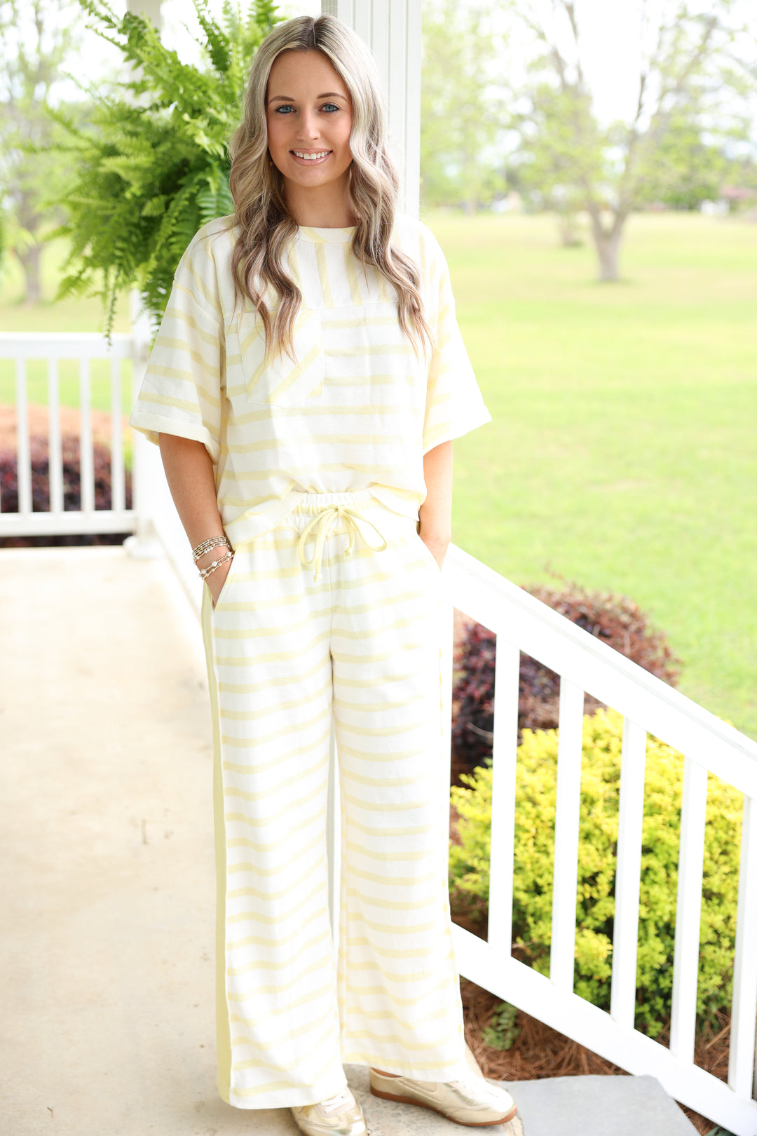Lemon Drop Lounge Stripe Set