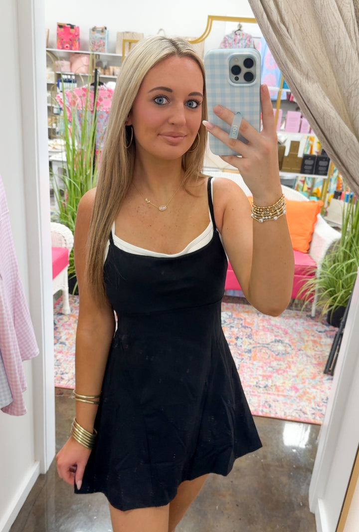 Double Layered Dress "Black/White"
