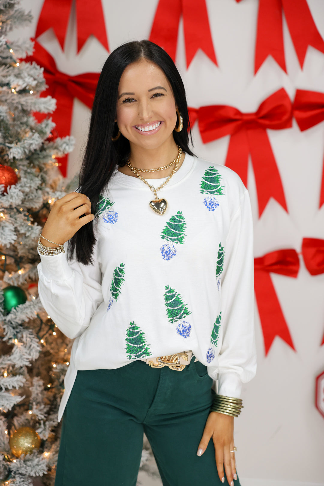 Mary Square - Lakelyn Sweatshirt "Blue Trees"