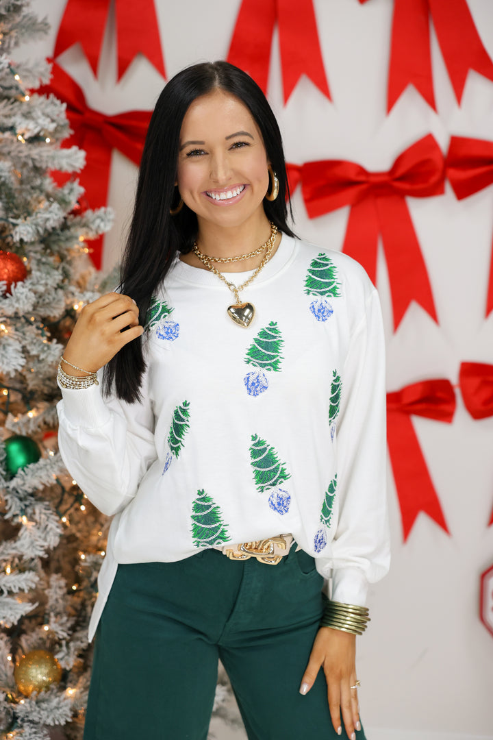 Mary Square - Lakelyn Sweatshirt "Blue Trees"