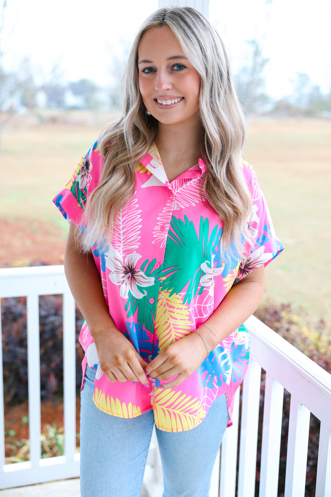 Tropical Island Top "Hot Pink Mix"