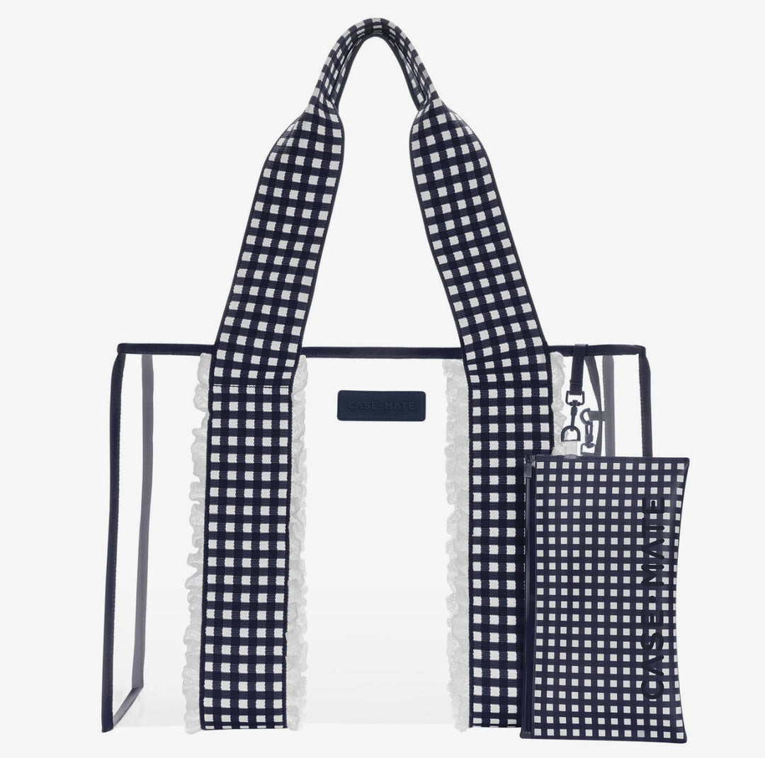 Case-Mate Navy Gingham Jelly Tote Bag