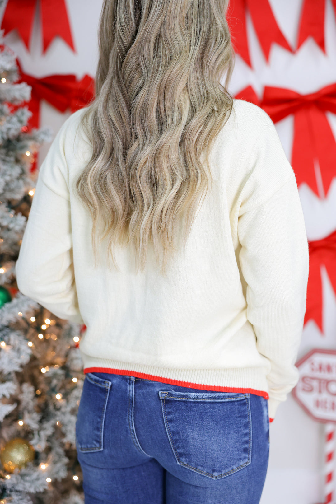 Christmas Tree Sweater Top "Ivory"