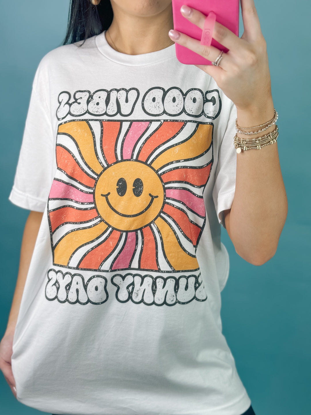 Good Vibes Sunny Days Oversized Graphic Tee