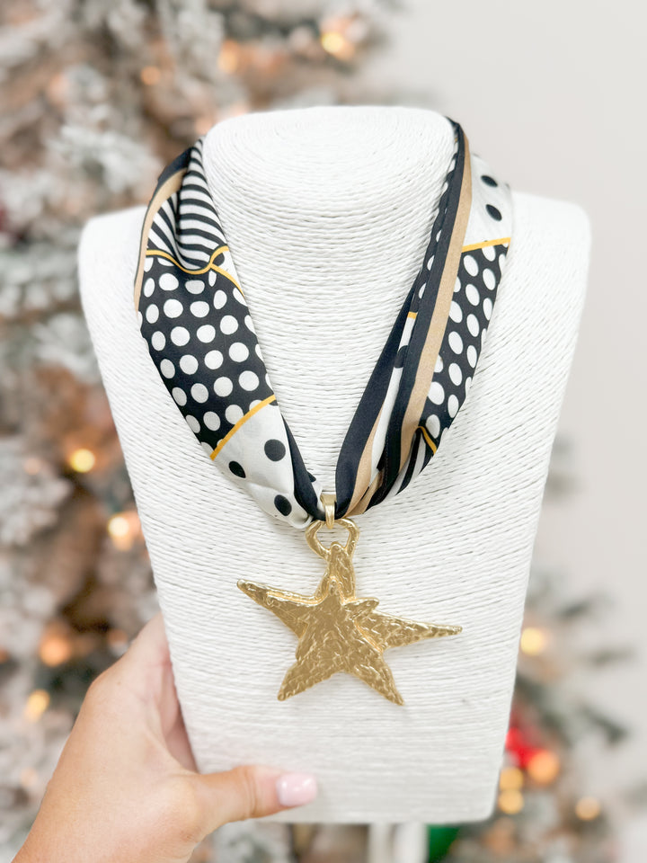 Hart Designs Jewelry - Neutral Fun Scarf Necklace "Gold Star"