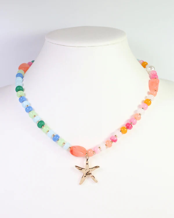 Caroline Hill - Lecce Beaded Starfish Necklace "Multi"