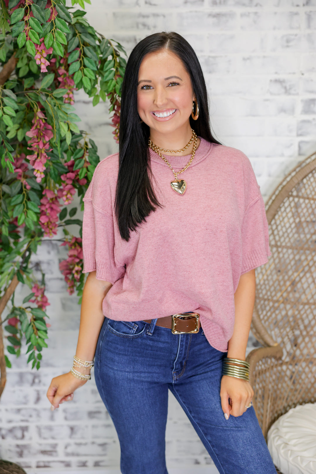 Staple Sweater Top "Mauve"