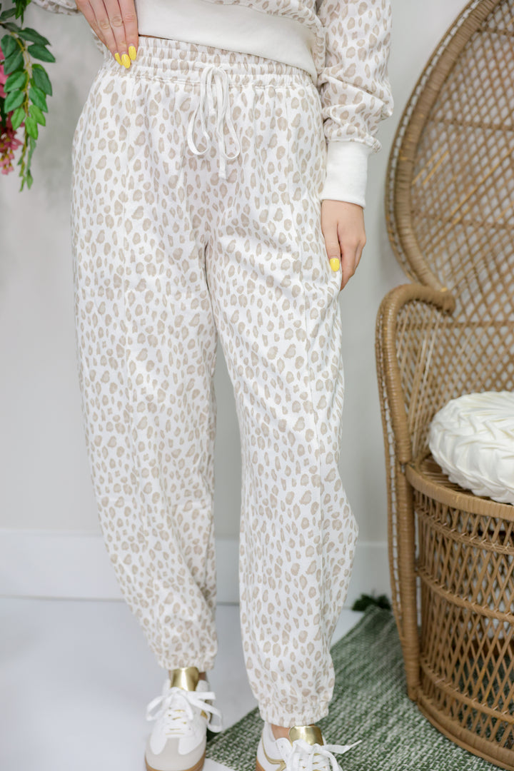 Leopard Fleece Jogger Set