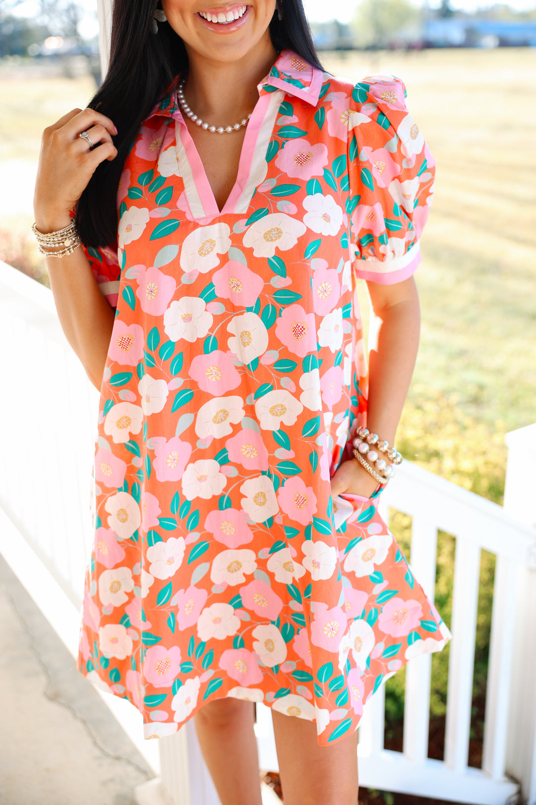 Floral Coral Dress