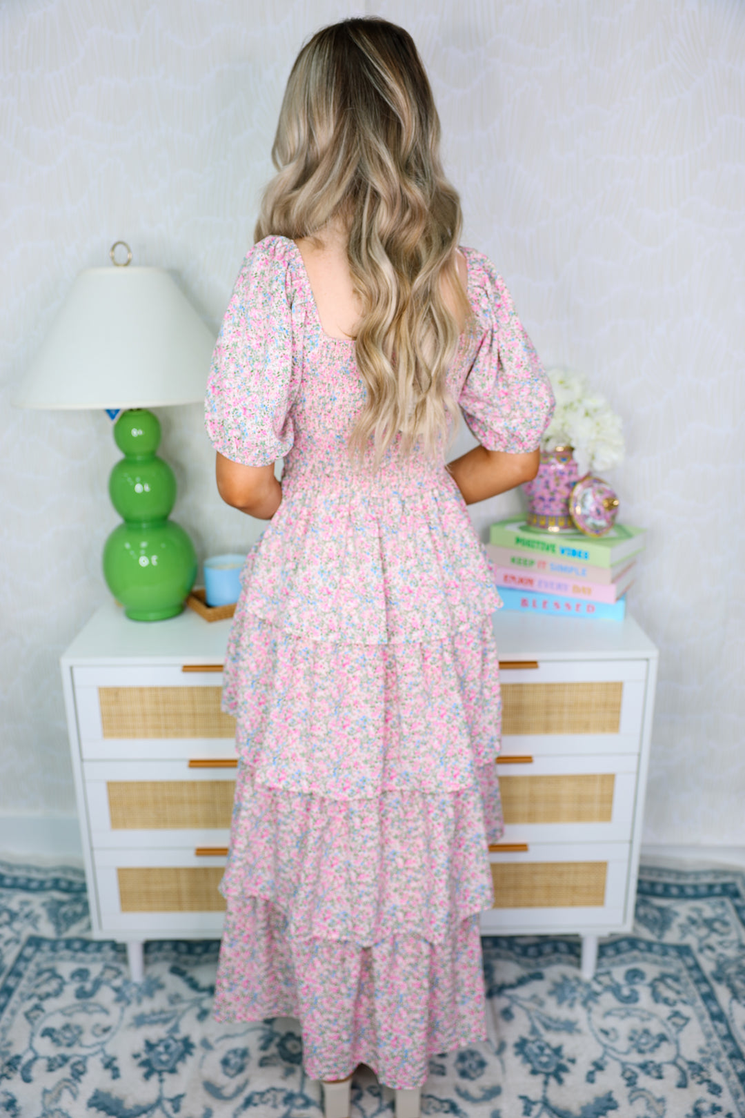 Spring Floral Smocked Maxi Dress