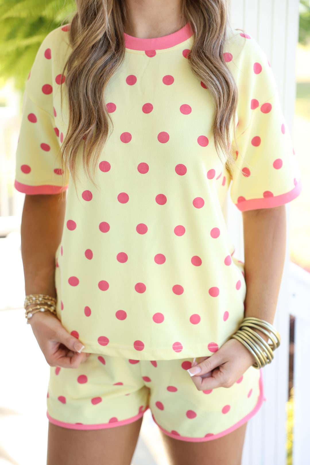 Classic Polka Dot Set "Yellow/Pink"