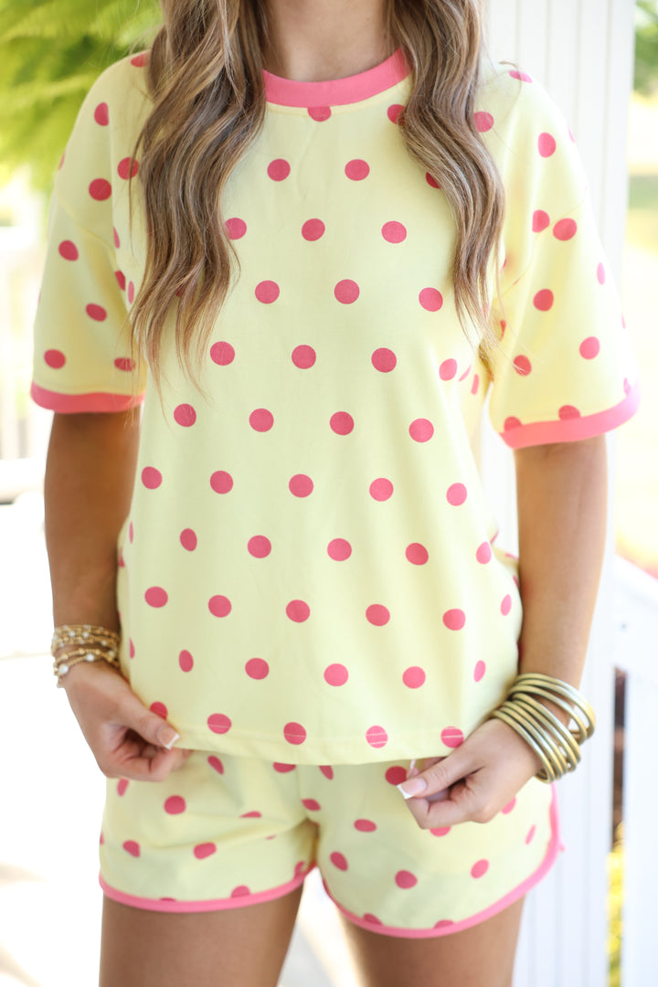 Classic Polka Dot Set "Yellow/Pink"
