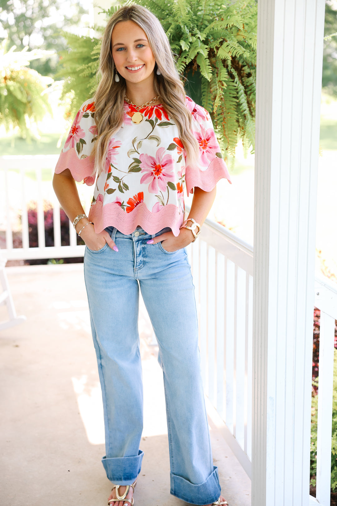 Call It Classy Top "Cream Floral"