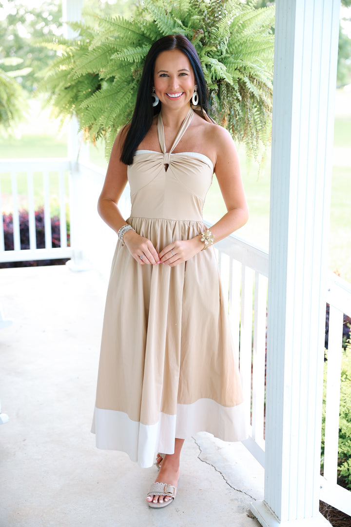 Coastline Midi Dress "Taupe"
