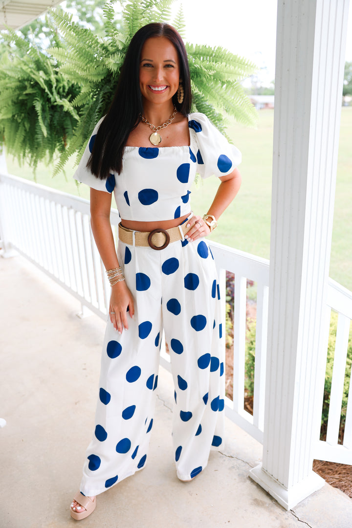 Preppy Polka Dot Set "Navy"