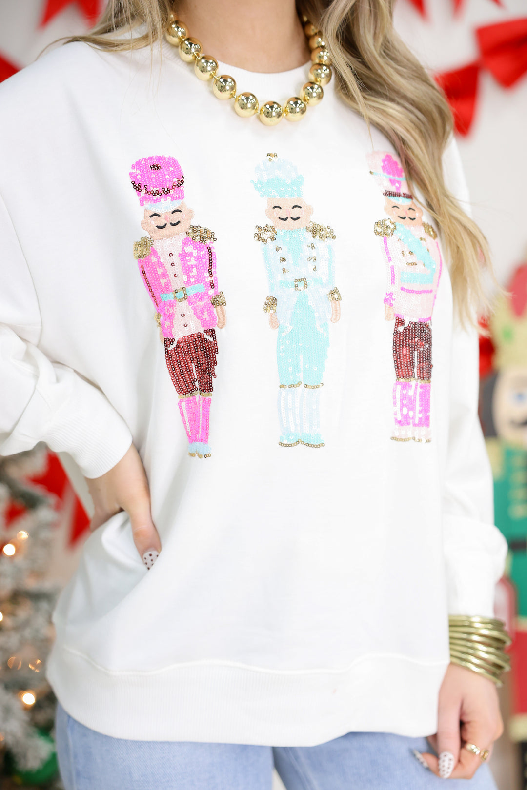 Mary Square - Sarah Sweatshirt "Three Nutcrackers"