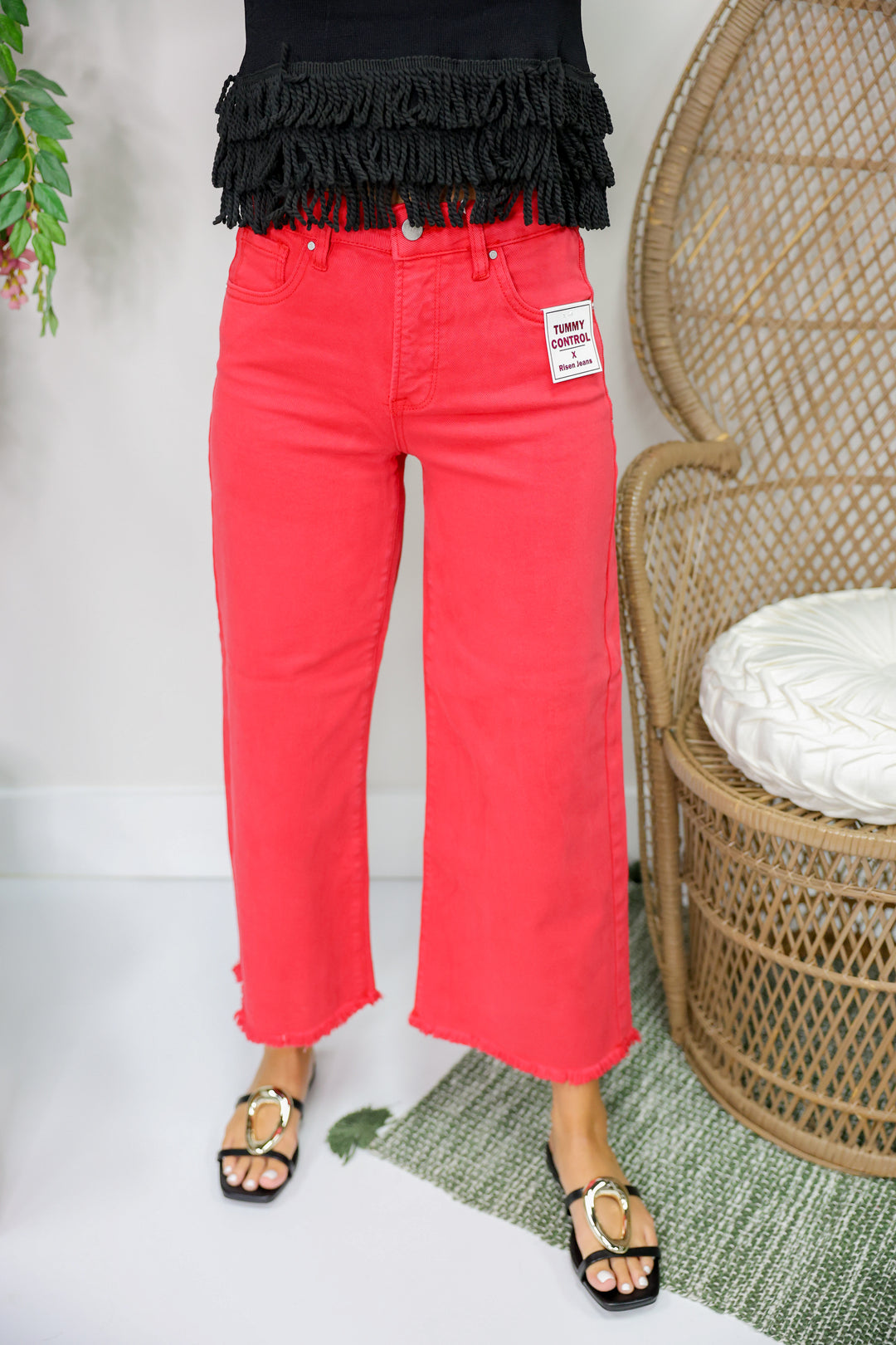 Risen - TC High Rise Crop Wide Pants "Scarlet"