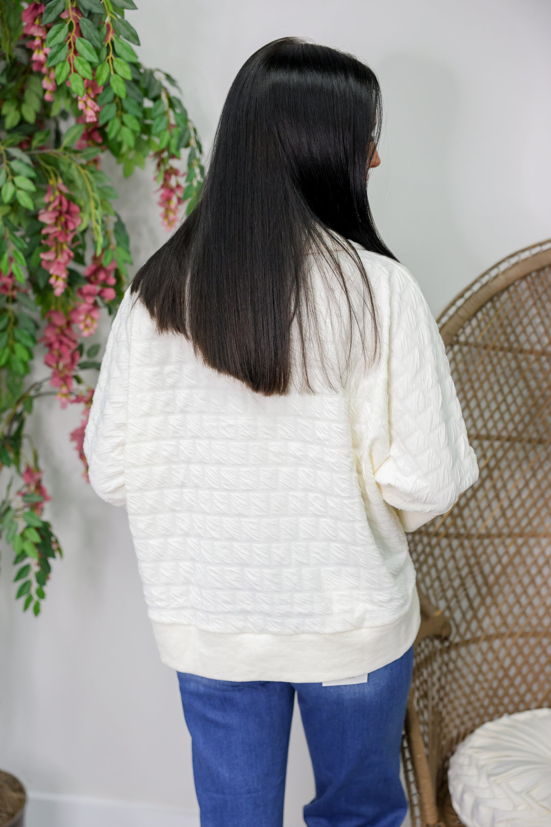 Textured & Terrific Pullover "Ivory"