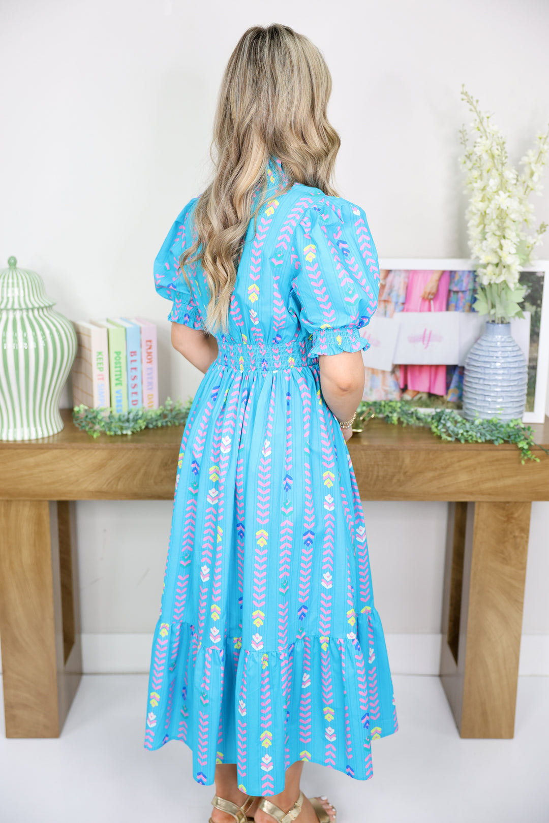 Color Spectrum Midi Dress "Mint Blue Mix"