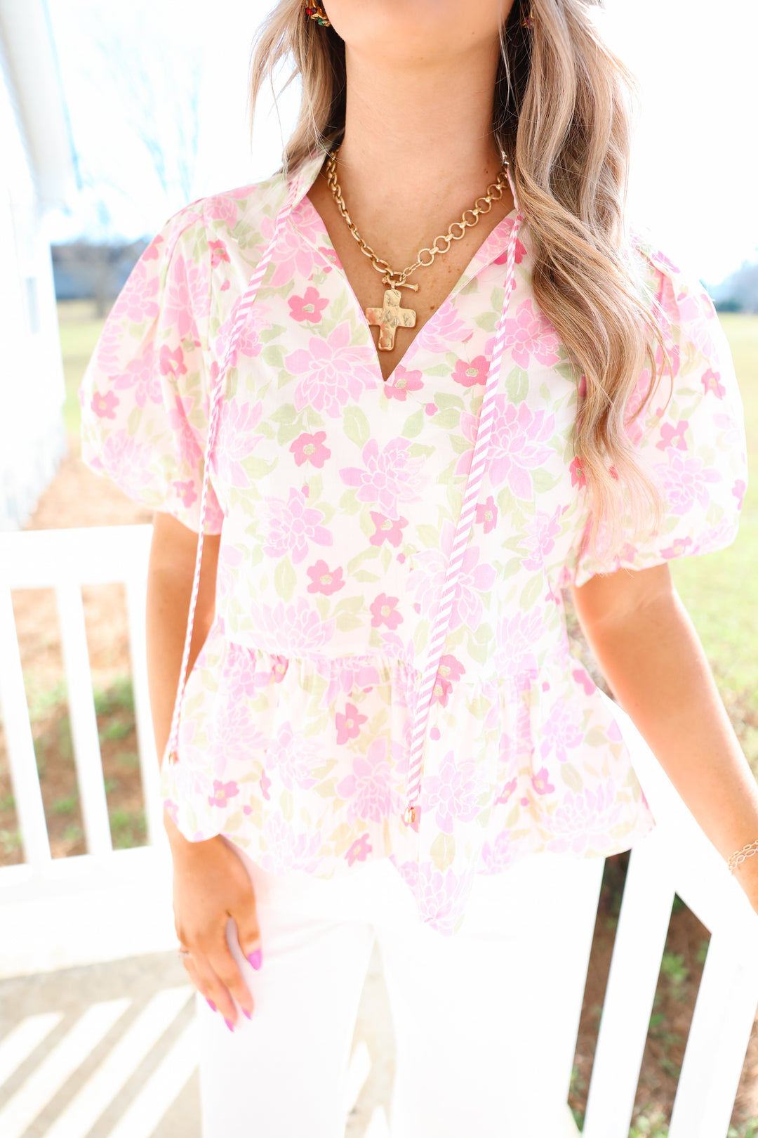 Garden Strolls Floral Top