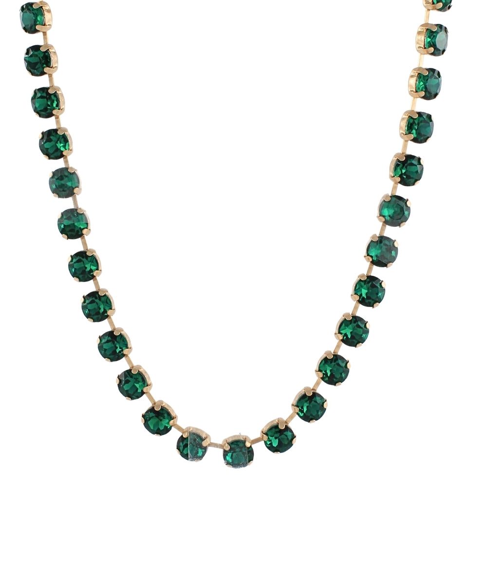 10mm Glass Stone Necklace "Green"