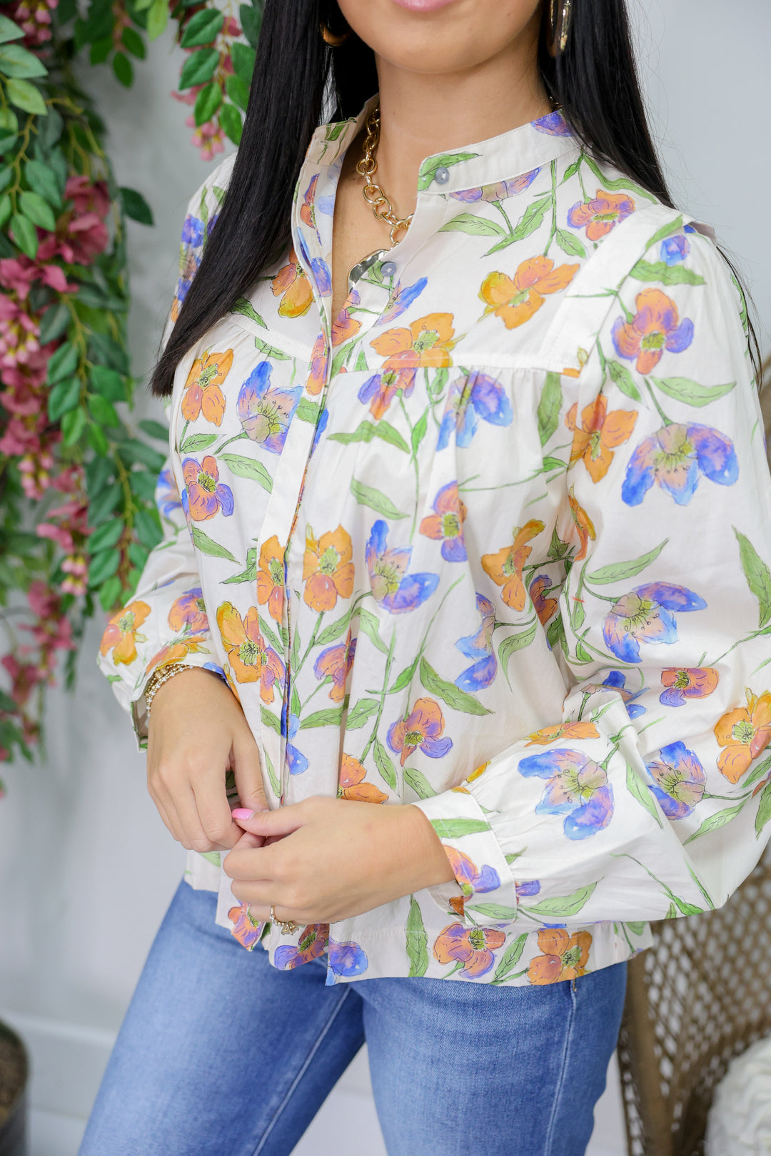 Wild Petal Top "Ecru"