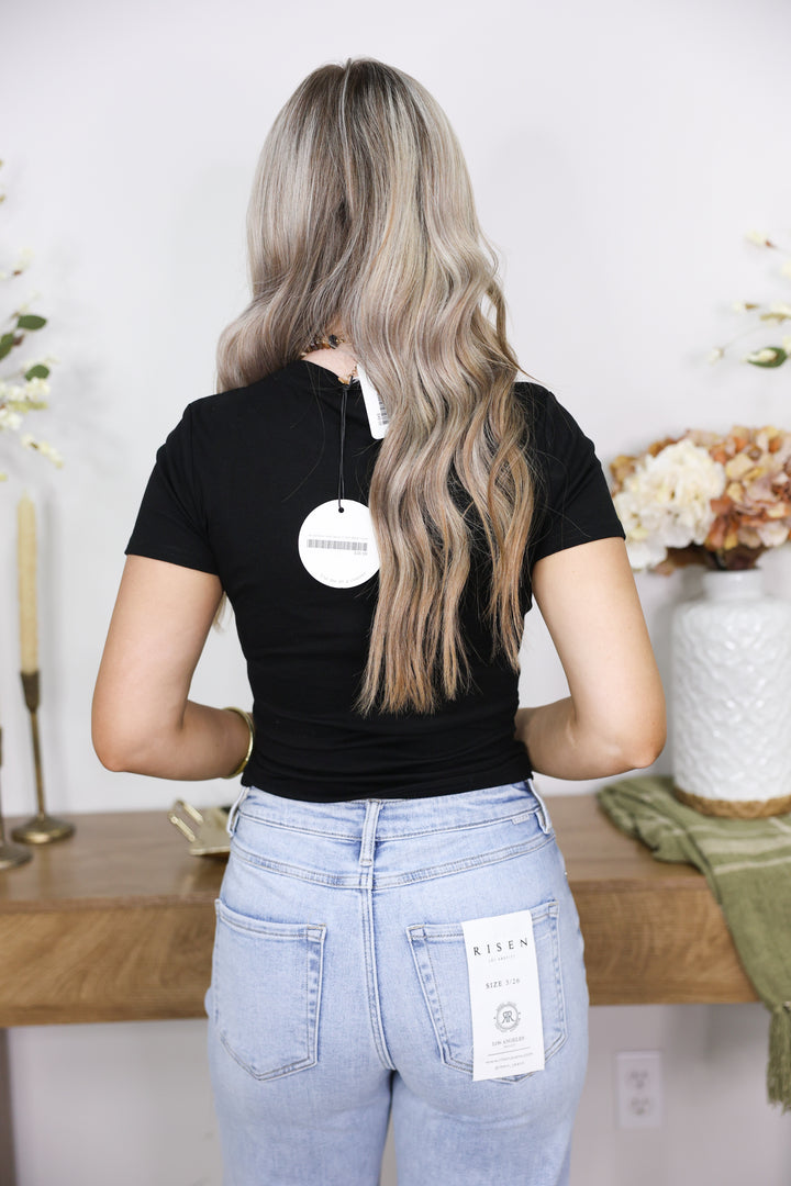 Round Neck Short Sleeve T-Shirt "Black"