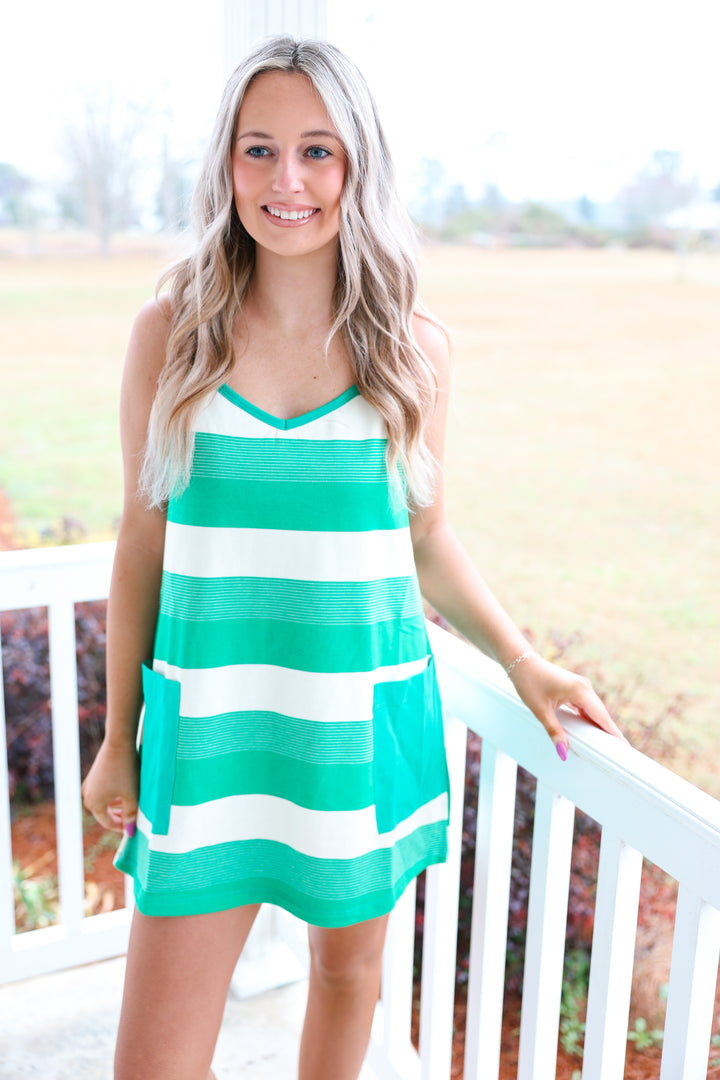 Sporty Stripe Mini Dress