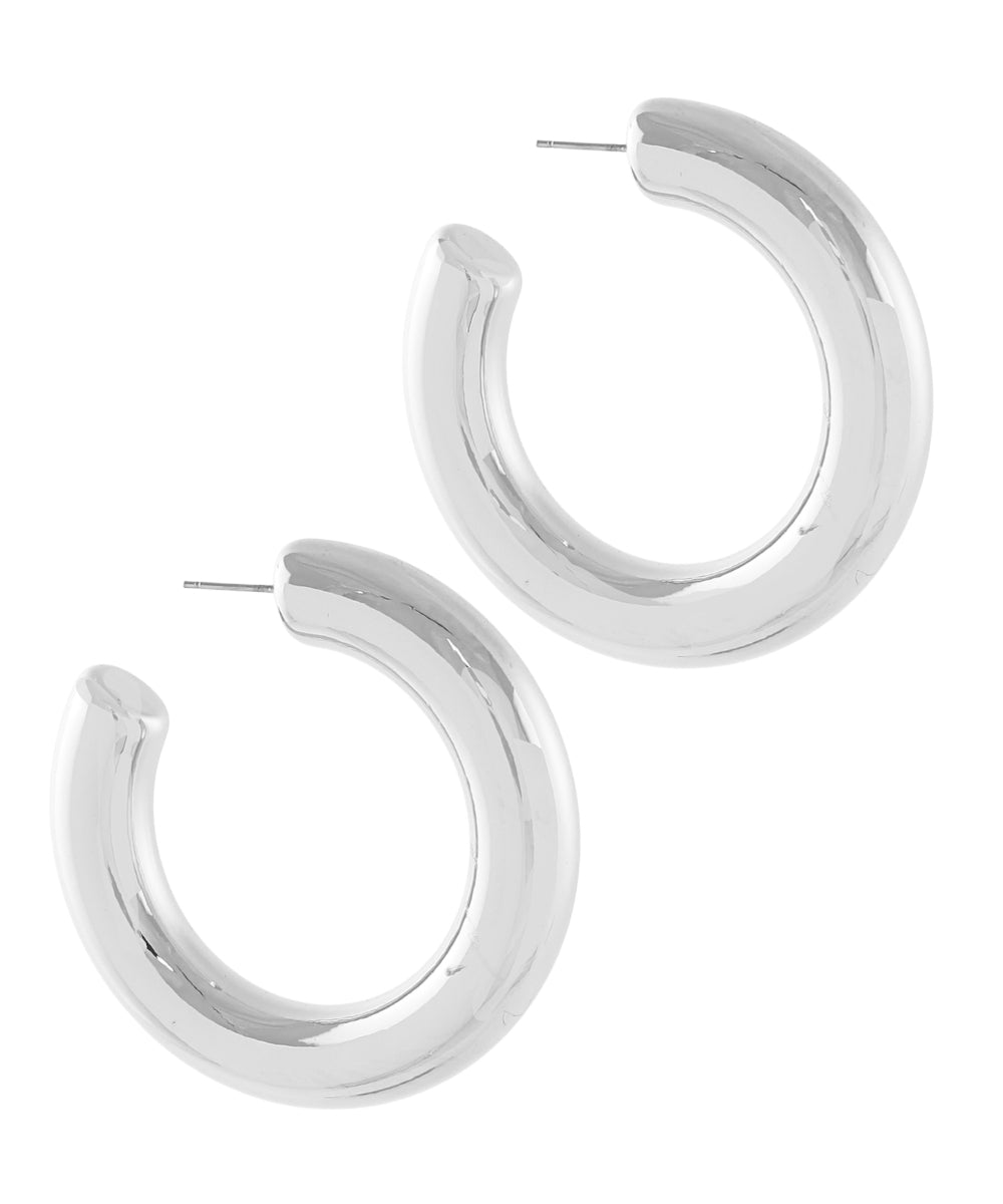 Thick Open Hoops "Silver"