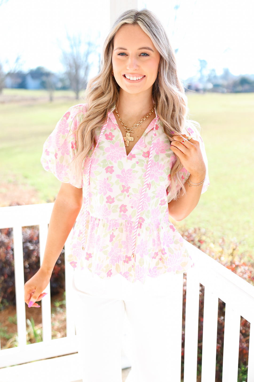 Garden Strolls Floral Top