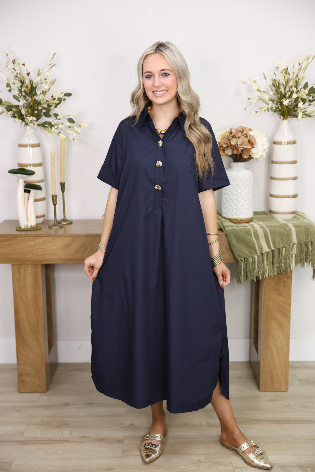 The Staple Midi Dress "Navy"