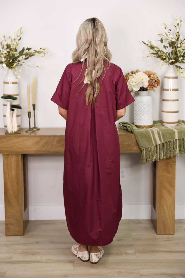 The Staple Midi Dress "Wine"