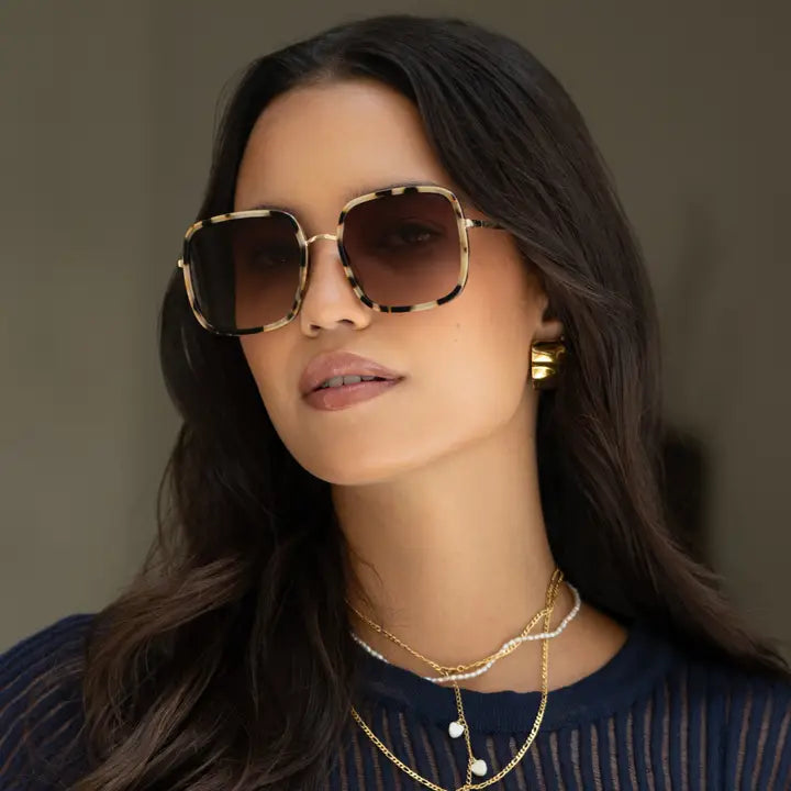 FREYRS - Cosmo Acetate Womens Square Glasses - Milky Tortoise