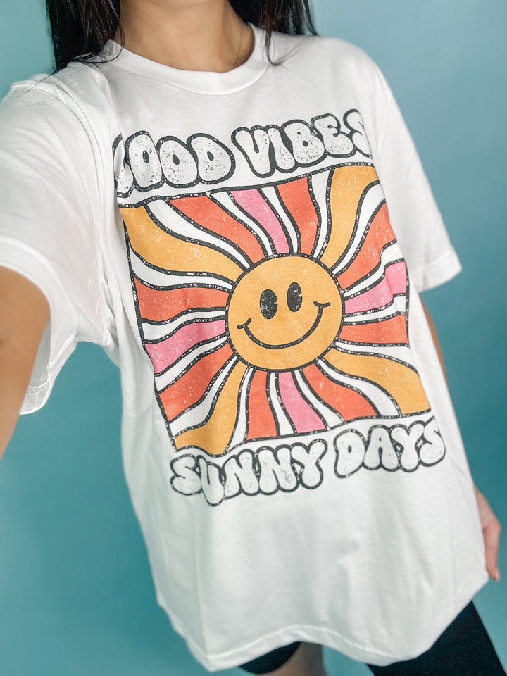 Good Vibes Sunny Days Oversized Graphic Tee