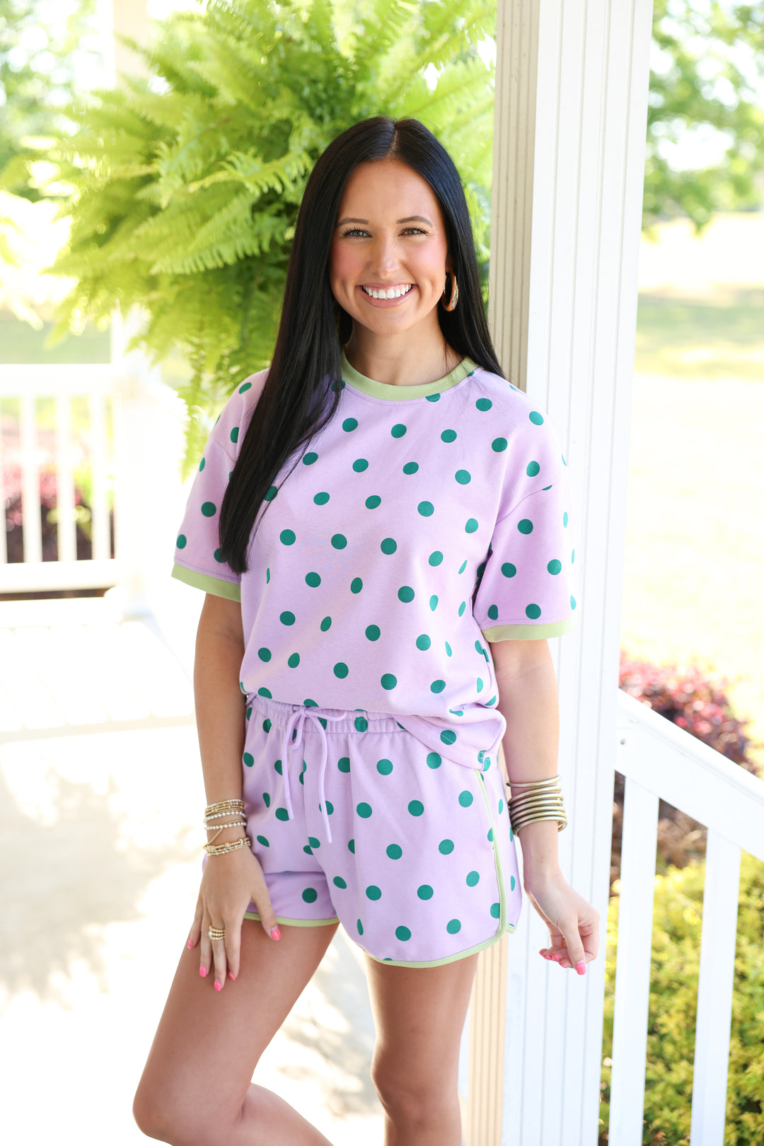 Classic Polka Dot Set "Lavender/Green"