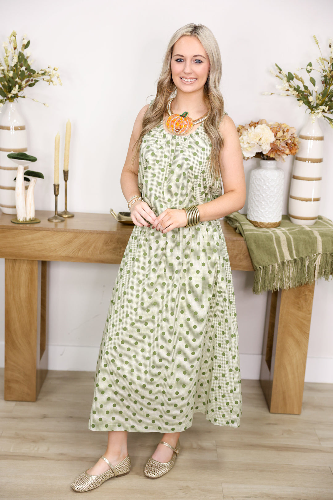Olivia Polka Dot Set "Olive"